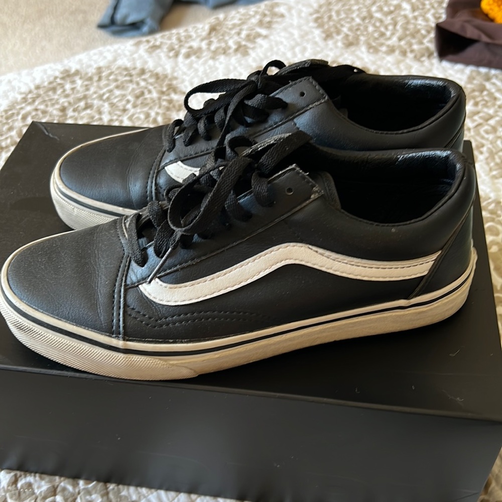 Black Leather Vans